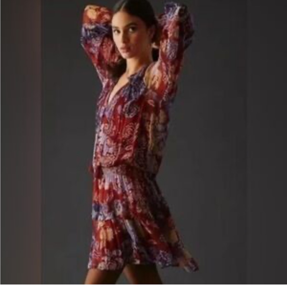 Anthropologie Maeve The Marais chiffon mini dress - Picture 3 of 14